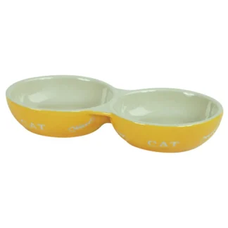 Ceramic Twin Cat Pet Bowl 2x200ml
