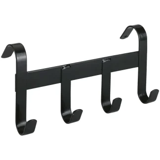 Metal Bridle Bracket 4 Hooks Black